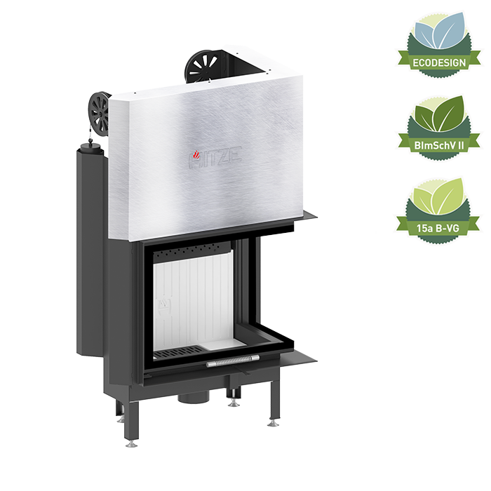 Zestaw kominek powietrzny stalowy KRATKI LUCY Prawy BLACK 14 kW Ø 200 z akcesoriami HITZE ALBERO AL16RGH kominek fireplace DECOR 2 - Zestaw kominek powietrzny stalowy KRATKI LUCY Prawy BLACK 14 kW Ø 200 z akcesoriami